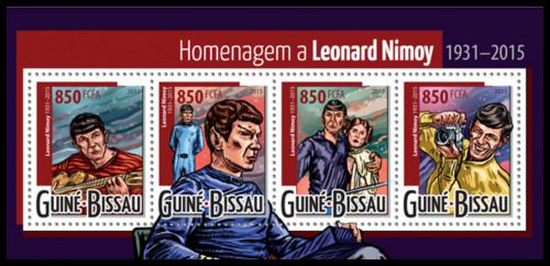 Potovn znmky Guinea-Bissau 2015 Leonard Nimoy, herec Mi# 8001-04 Kat 14 - zvtit obrzek