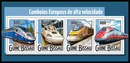 Potovn znmky Guinea-Bissau 2015 Modern lokomotivy Mi# 7986-89 Kat 13 - zvtit obrzek
