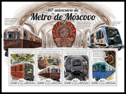 Potovn znmky Guinea-Bissau 2015 Moskevsk metro Mi# 7715-18 Kat 14