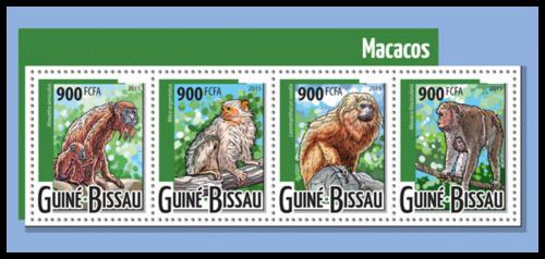 Potovn znmky Guinea-Bissau 2015 Opice Mi# 7972-75 Kat 13