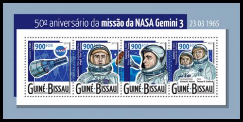 Potovn znmky Guinea-Bissau 2015 Vesmrn mise Gemini 3 Mi# 7890-93 Kat 14