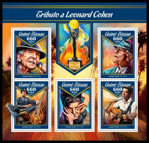 Potovn znmky Guinea-Bissau 2016 Leonard Cohen Mi# 9003-07 Kat 12.50  - zvtit obrzek