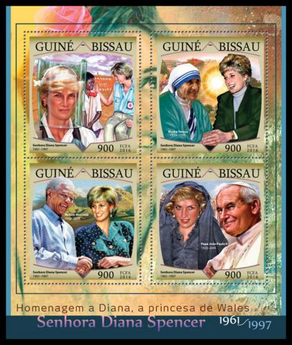 Potovn znmky Guinea-Bissau 2016 Princezna Diana Mi# 8669-72 Kat 13.50