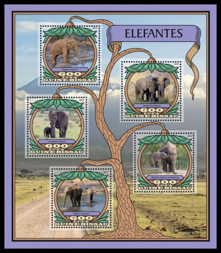 Poštovní známky Guinea-Bissau 2016 Sloni Mi# 8877-81 Kat 11€