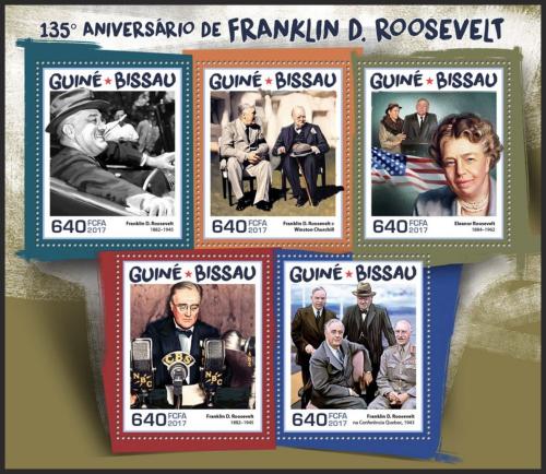 Poštovní známky Guinea-Bissau 2017 Prezident Franklin D. Roosevelt Mi# 9601-05 Kat 12€
