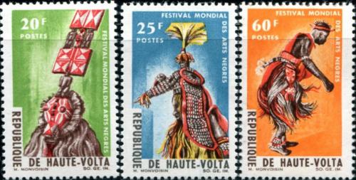Potovn znmky Horn Volta 1966 Festival africkho umn Mi# 182-84