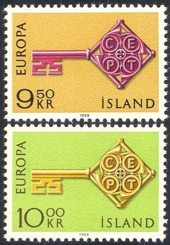 Poštovní známky Island 1968 Evropa CEPT Mi# 417-18