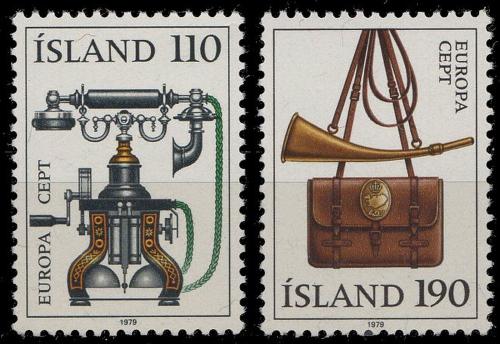 Poštovní známky Island 1979 Evropa CEPT, historie pošty Mi# 539-40