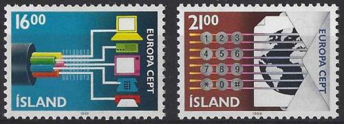 Poštovní známky Island 1988 Evropa CEPT, doprava a komunikace Mi# 682-83