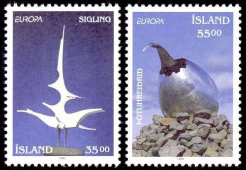 Poštovní známky Island 1993 Evropa CEPT, moderní umìní Mi# 786-87 Kat 5€