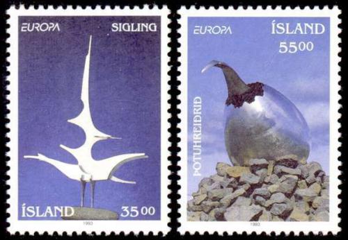 Potovn znmky Island 1993 Evropa CEPT, modern umn Mi# 786-87 Kat 5 - zvtit obrzek