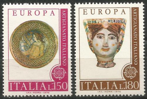 Poštovní známky Itálie 1976 Evropa CEPT, umìlecké øemeslo Mi# 1530-31