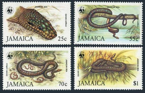 Poštovní známky Jamajka 1984 Hroznýš jamajský, WWF TOP SET Mi# 591-94 Kat 70€