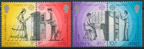 Poštovní známky Jersey 1979 Evropa CEPT, historie pošty Mi# 192-95