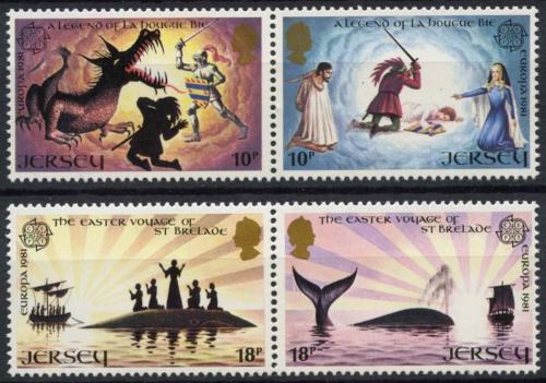 Poštovní známky Jersey 1981 Evropa, foklór Mi# 253-56