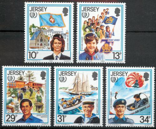Poštovní známky Jersey 1985 Mezinárodní rok mládeže Mi# 350-54 Kat 5€