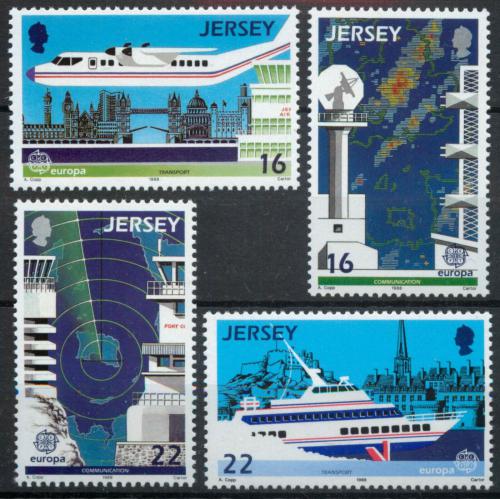 Poštovní známky Jersey 1988 Evropa CEPT, doprava a komunikace Mi# 435-38