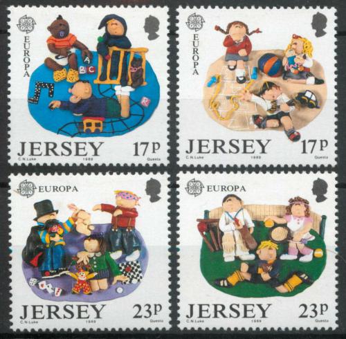Poštovní známky Jersey 1989 Evropa CEPT, dìtské hry Mi# 476-79