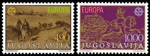 Poštovní známky Jugoslávie 1979 Evropa CEPT, historie pošty Mi# 1787-88