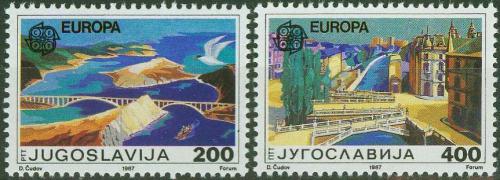 Poštovní známky Jugoslávie 1987 Evropa CEPT, moderní architektura Mi# 2219-20