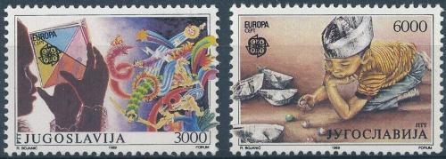 Poštovní známky Jugoslávie 1989 Evropa CEPT, dìtské hry Mi# 2340-41