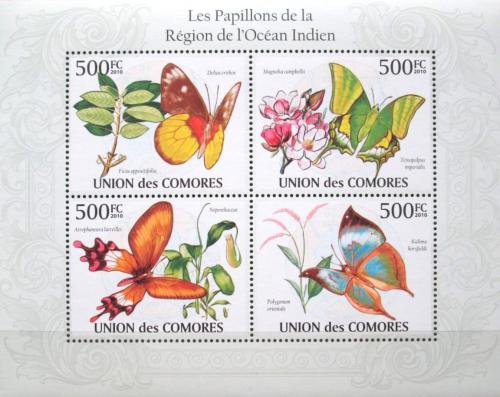Poštovní známky Komory 2009 Motýli Mi# 2667-70 Kat 9€