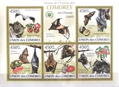 Poštovní známky Komory 2009 Netopýøi Mi# 2455-59 Kat 10€