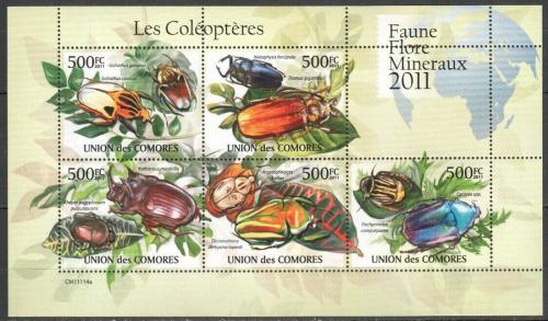 Poštovní známky Komory 2011 Brouci Mi# 2965-69 Bogen Kat 12€