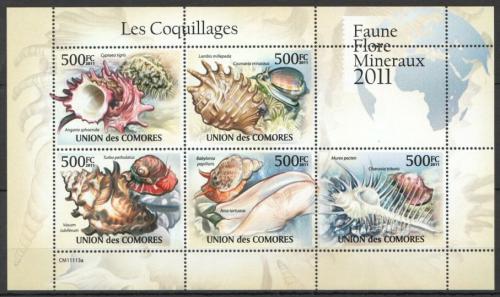 Poštovní známky Komory 2011 Mušle Mi# 2959-63 Kat 12€ 