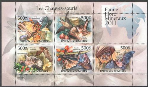 Poštovní známky Komory 2011 Netopýøi Mi# 3053-57 Bogen Kat 12€