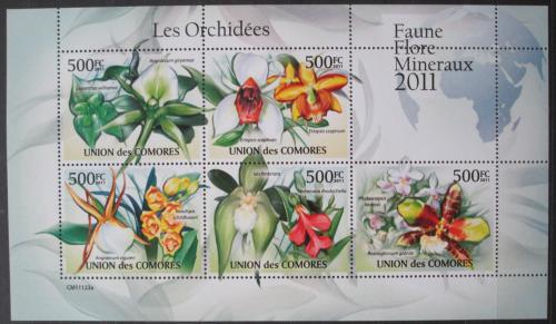 Poštovní známky Komory 2011 Orchideje Mi# 2953-57 Bogen Kat 12€