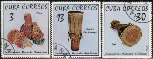 Potovn znmky Kuba 1972 Hudebn nstroje Mi# 1816-18
