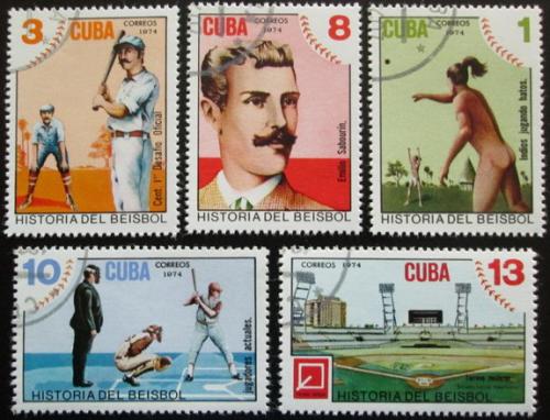 Potovn znmky Kuba 1974 Historie baseballu Mi# 2005-09