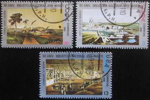 Potovn znmky Kuba 1981 Nrodn knihovna Mi# 2592-94 
