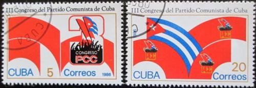 Potovn znmky Kuba 1986 Sjezd komunistick strany Mi# 2986-87
