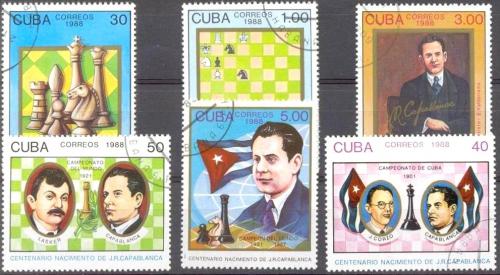 Potovn znmky Kuba 1988 achy, Capablanca Mi# 3199-3204 Kat 10