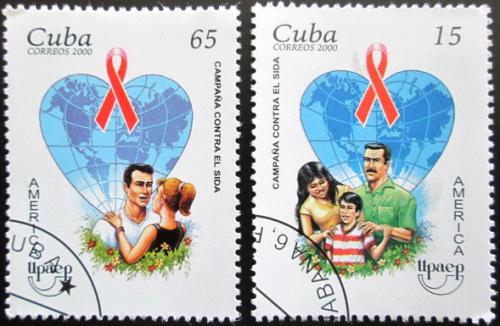 Potovn znmky Kuba 2000 Boj proti AIDS Mi# 4319-20 