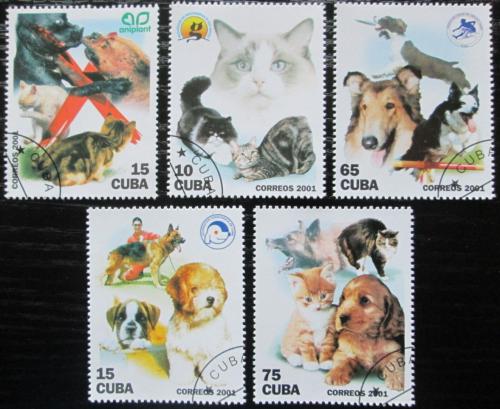 Potovn znmky Kuba 2001 Psi a koky Mii# 4345-49 Kat 5
