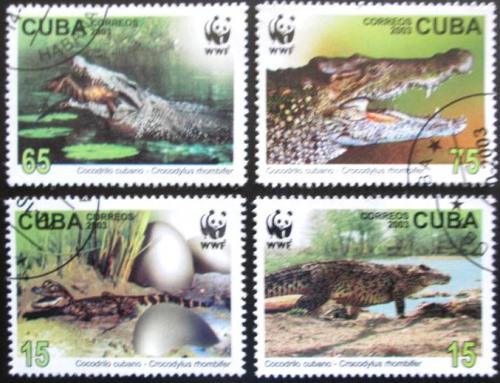 Potovn znmky Kuba 2003 Krokodli, WWF Mi# 4553-56