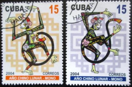 Potovn znmky Kuba 2004 nsk nov rok, rok opice Mi# 4578-79