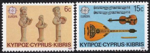 Poštovní známky Kypr 1985 Evropa CEPT, rok hudby Mi# 641-42