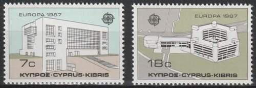 Poštovní známky Kypr 1987 Evropa CEPT, moderní architektura Mi# 681-82
