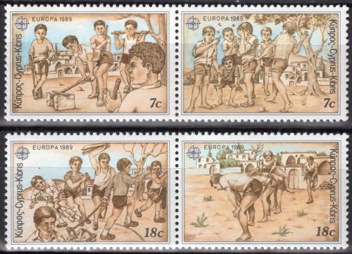 Poštovní známky Kypr 1989 Evropa CEPT, dìtské hry Mi# 715-18
