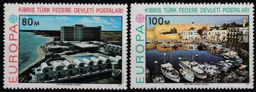 Poštovní známky Kypr Tur. 1977 Evropa CEPT, krajina Mi# 41-42