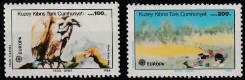 Poštovní známky Kypr Tur. 1986 Evropa CEPT, ochrana pøírody Mi# 179-80 Kat 10€