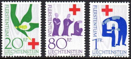 Poštovní známky Lichtenštejnsko 1963 Èervený køíž Mi# 428-30