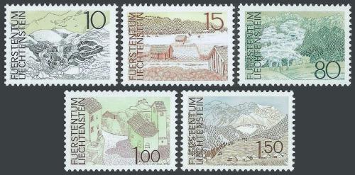 Poštovní známky Lichtenštejnsko 1972 Místní krajina Mi# 573-77 Kat 7€