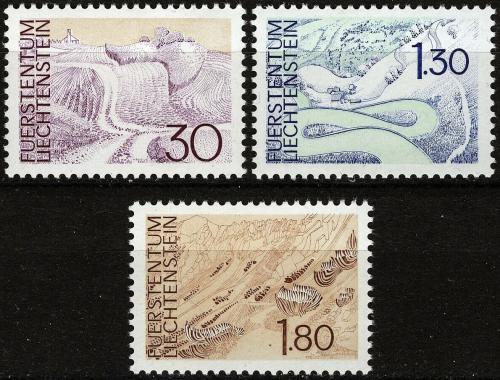 Poštovní známky Lichtenštejnsko 1973 Místní krajina Mi# 581-83 Kat 6€