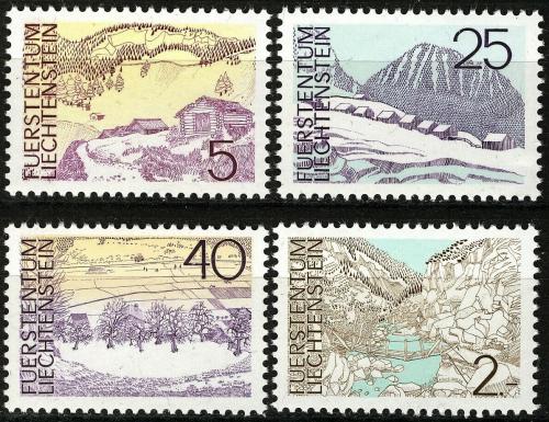 Poštovní známky Lichtenštejnsko 1973 Místní krajina Mi# 596-99 Kat 5.50€