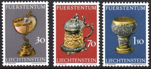 Poštovní známky Lichtenštejnsko 1973 Staré nádoby na pití Mi# 587-89
